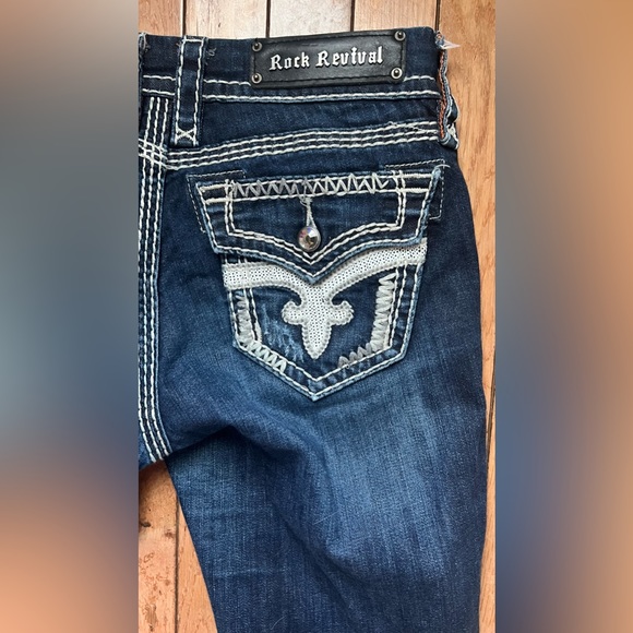 Rock Revival Women's 27 Serena Easy Boot Blue Denim Jeans Pants buckle - Picture 6 of 15